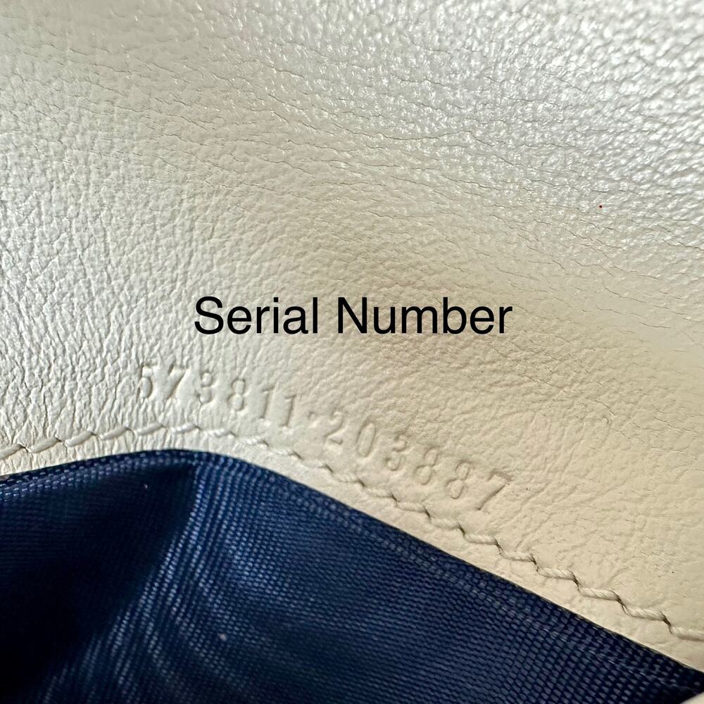 Gucci Marmont cream and blue Leather Compact Wallet RARE! - Picture 10 of 16